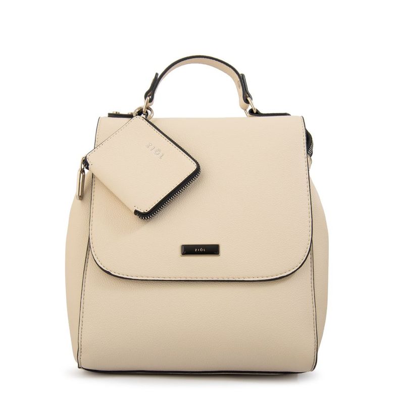 Mochila con tapa susana mediana blanco crudo