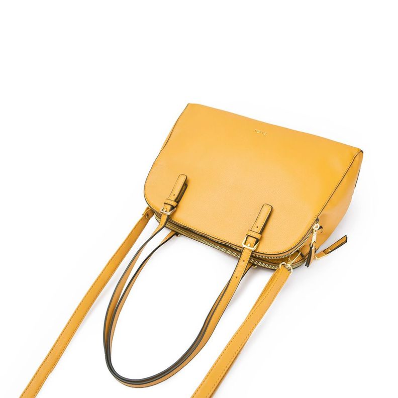 Cartera dos asas tres divisiones grande paimin amarillo-3