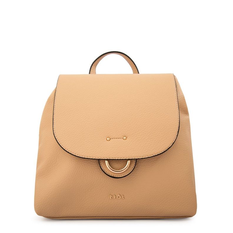 Mochila con tapa anastasia mediana beige oscuro