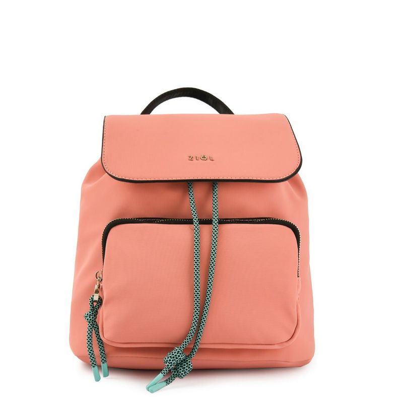 Mochila con tapa mediana lina coral-0