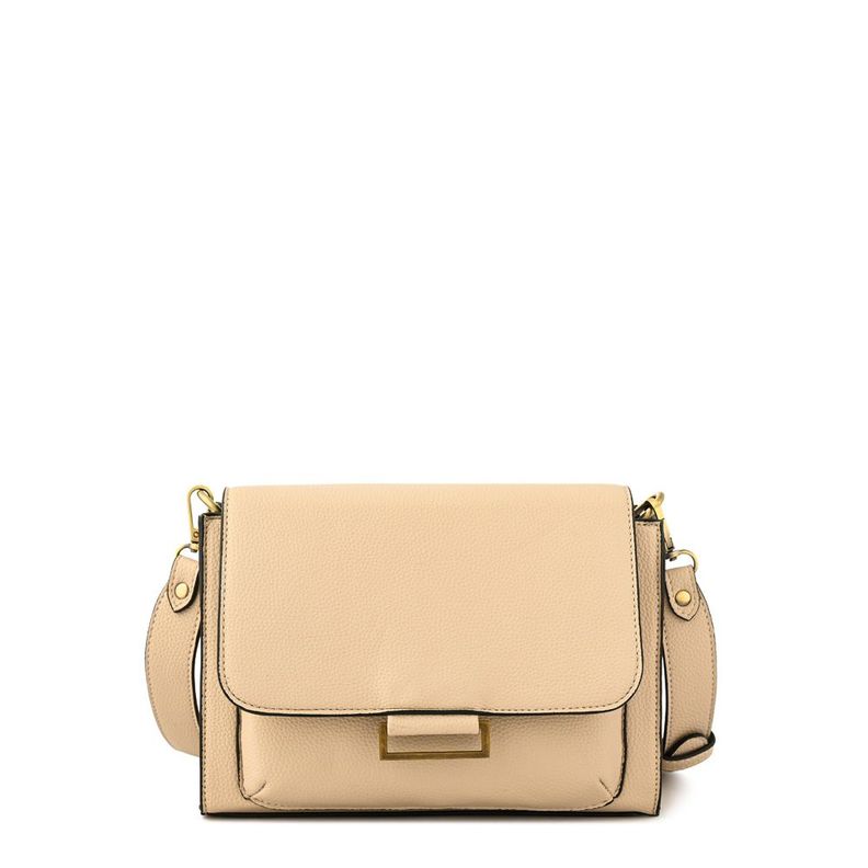Cartera bandolera con tapa pequeña tesea blanco crudo-0