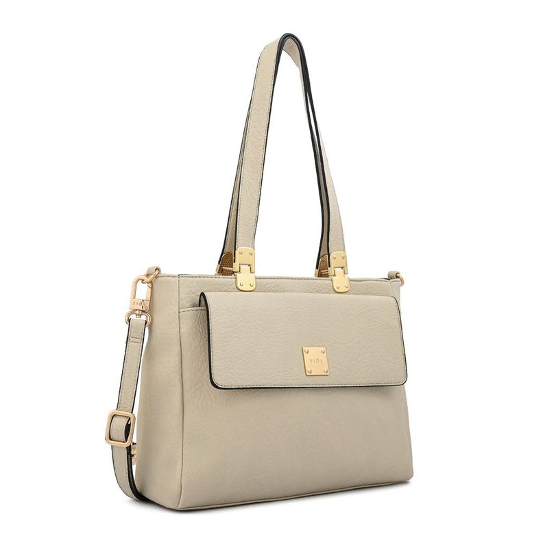 Cartera dos asas tres divisiones mediana jelena blanco crudo-1