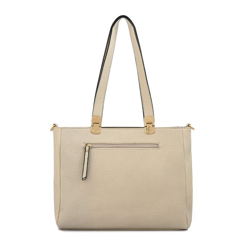 Cartera dos asas tres divisiones mediana jelena blanco crudo-2