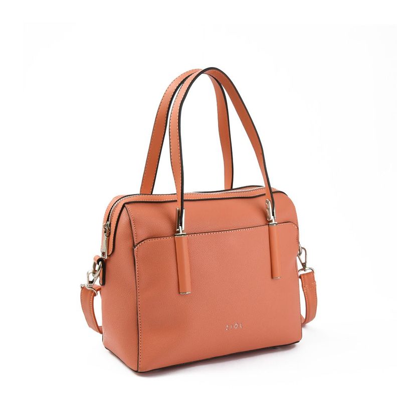 Cartera dos asas baul mediana piarot coral-1