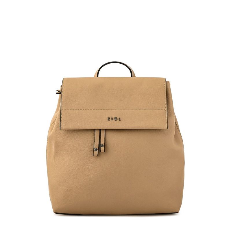Mochila con tapa tiare mediana beige