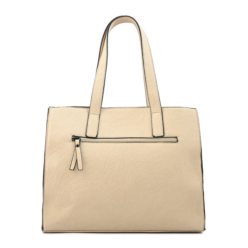 Cartera dos asas tres divisiones mediana nicki blanco crudo-2