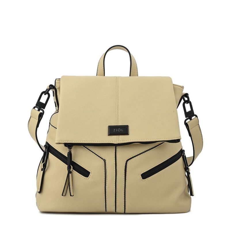 Mochila con tapa ema mediana blanco crudo