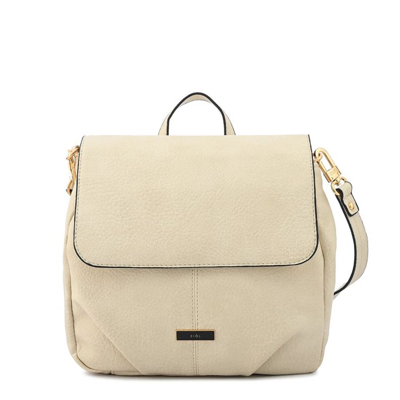 Mochila con tapa mediana zahara blanco crudo-0