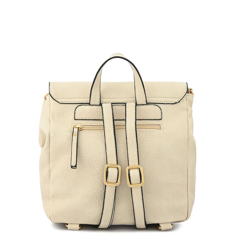 Mochila con tapa mediana zahara blanco crudo-2