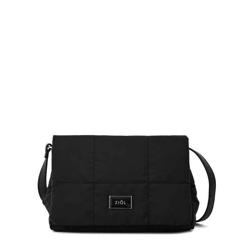 Cartera bandolera con tapa mediana tanya negro-0