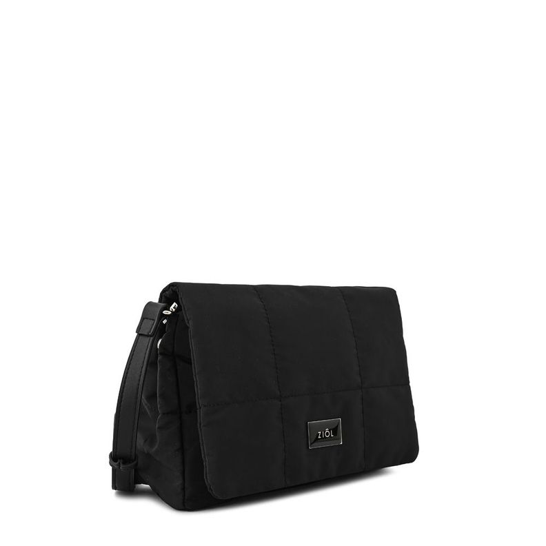Cartera bandolera con tapa mediana tanya negro-1