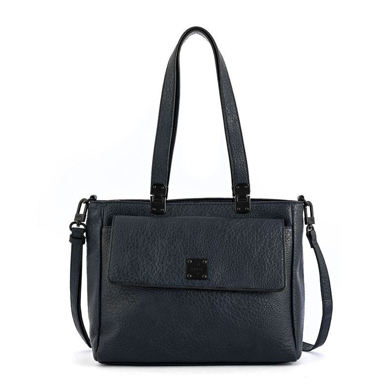 Cartera tote tres divisiones jelena mediana azul oscuro