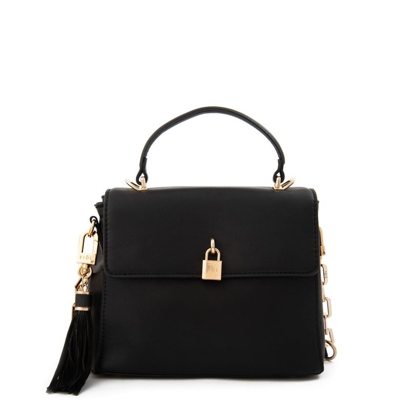 Cartera bandolera con tapa pequeña elaia negro-0