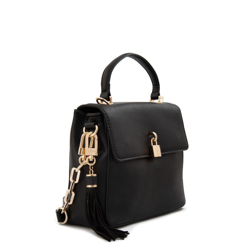 Cartera bandolera con tapa pequeña elaia negro-1