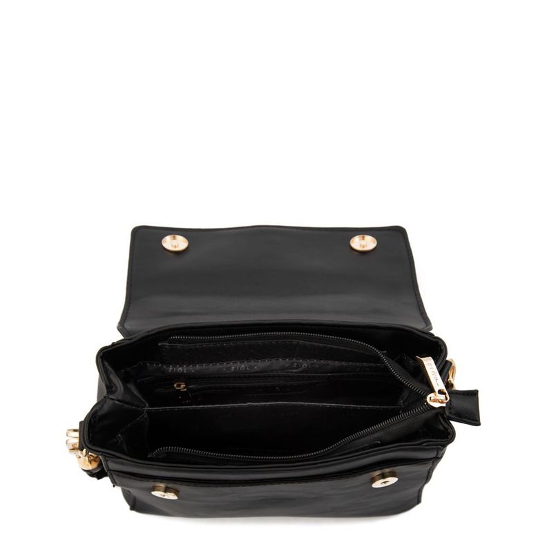 Cartera bandolera con tapa pequeña elaia negro-3