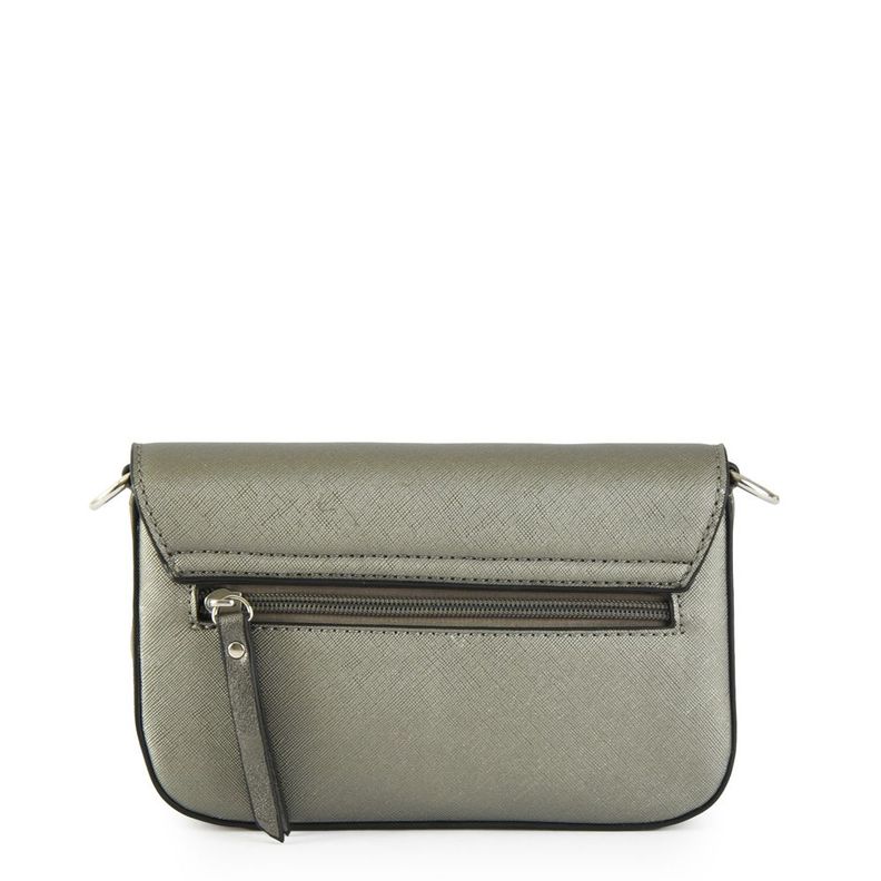 Cartera bandolera pequeña kallan plateado oscuro-2