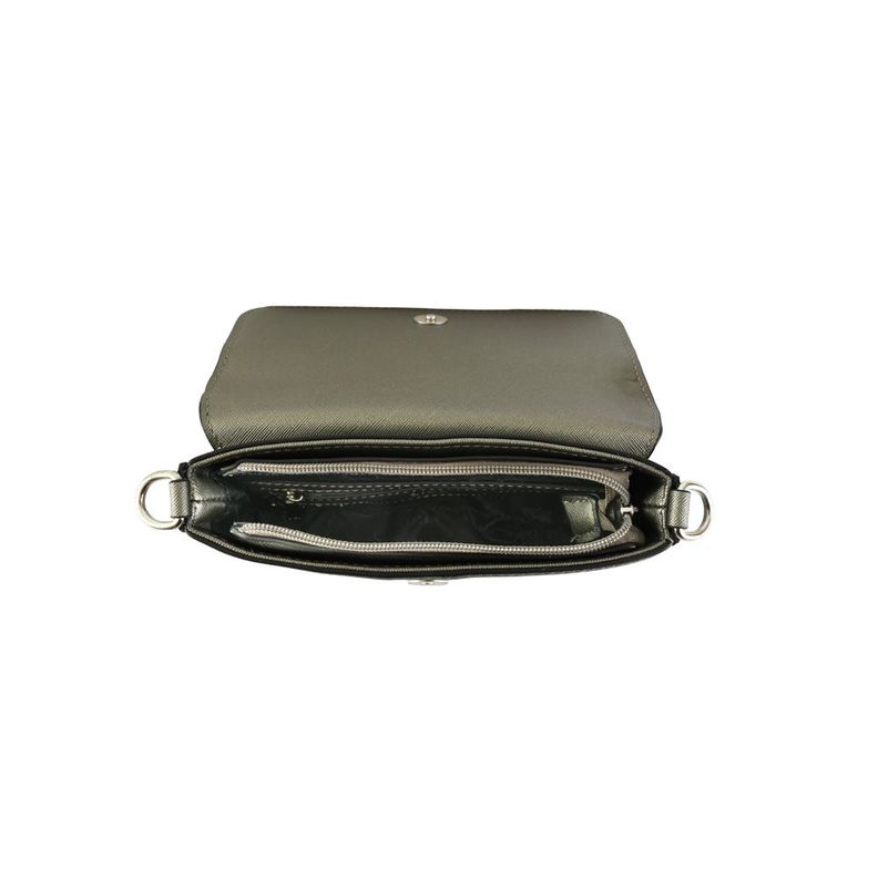 Cartera bandolera pequeña kallan plateado oscuro-3