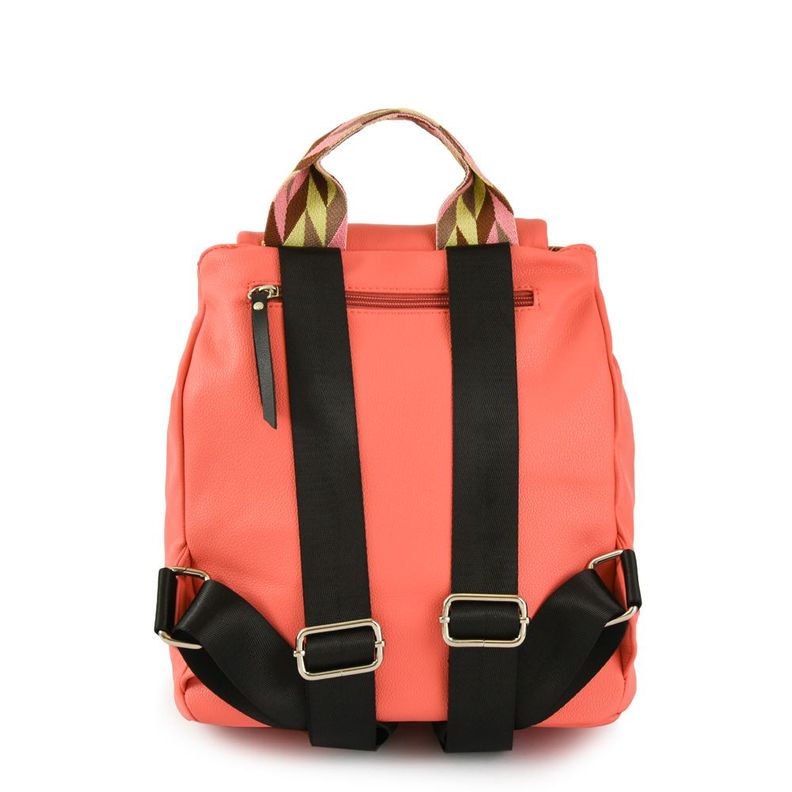 Mochila con tapa mediana colinne coral-2