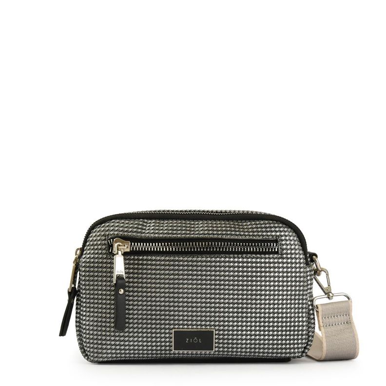 Cartera bandolera mediana cindy plateado-0