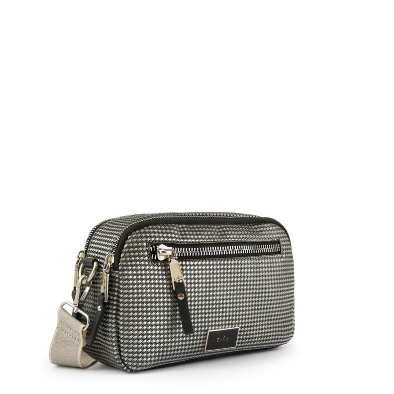 Cartera bandolera mediana cindy plateado-1