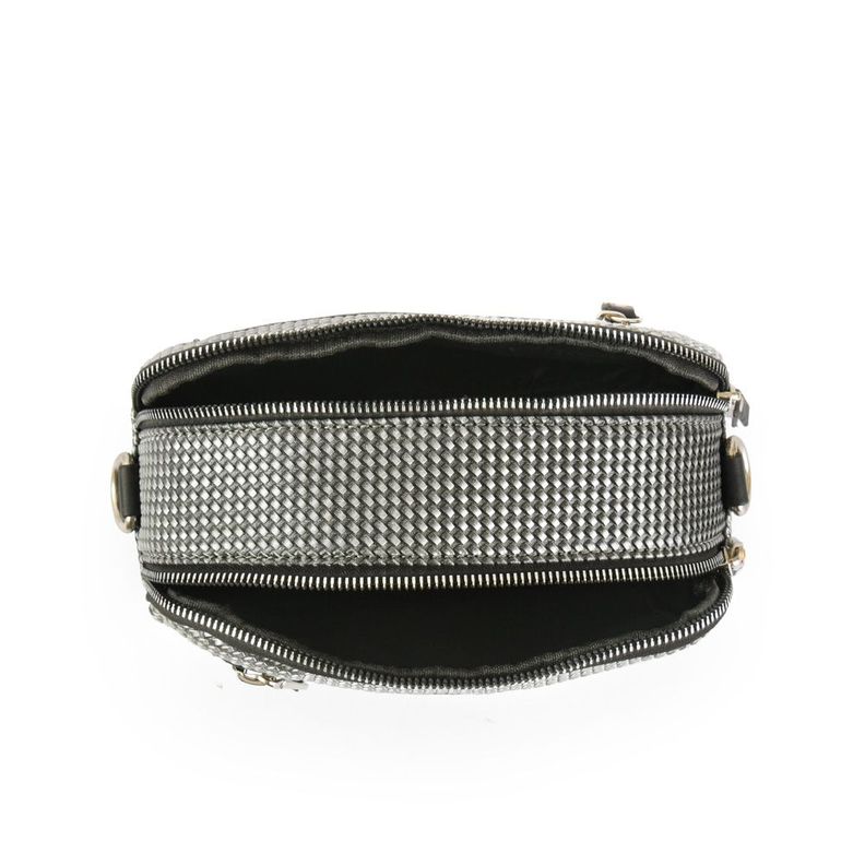 Cartera bandolera mediana cindy plateado-3