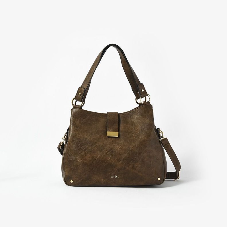 Cartera dos asas mediana alida café oscuro-0