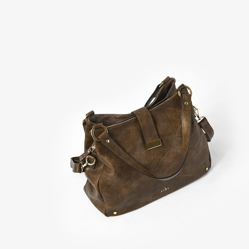 Cartera dos asas mediana alida café oscuro-3