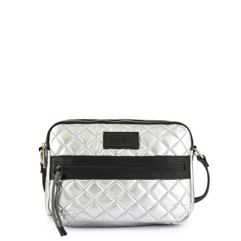 Cartera bandolera mediana fisyta plateado-0
