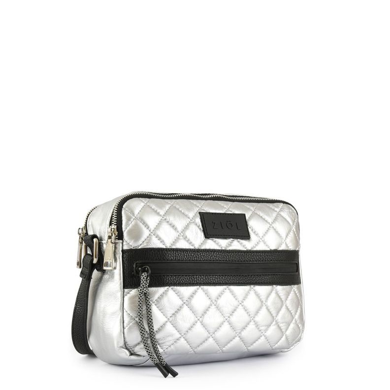Cartera bandolera mediana fisyta plateado-1