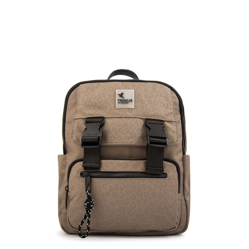 Mochila college mediana taupe