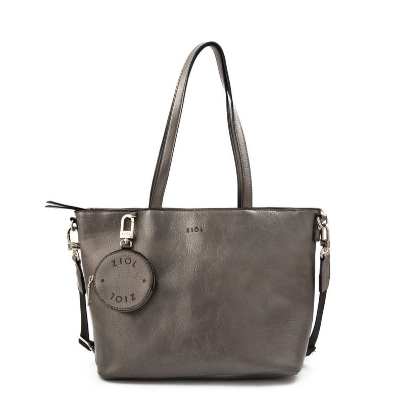 Cartera dos asas grande avin plateado oscuro-0