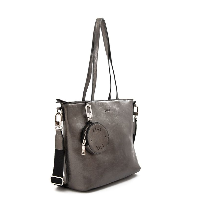 Cartera dos asas grande avin plateado oscuro-1