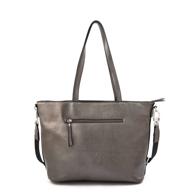 Cartera dos asas grande avin plateado oscuro-2