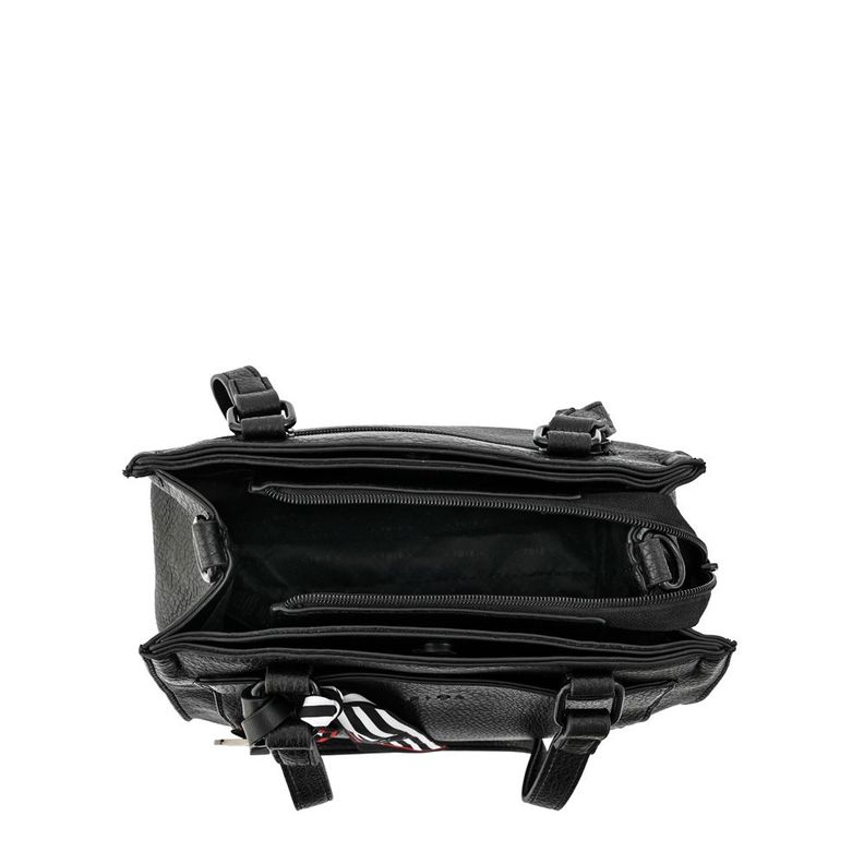 Cartera dos asas tres divisiones mediana raina negro-3