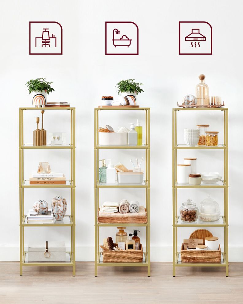 Estante de Vidrio Gold 5 Repisas Premium-3