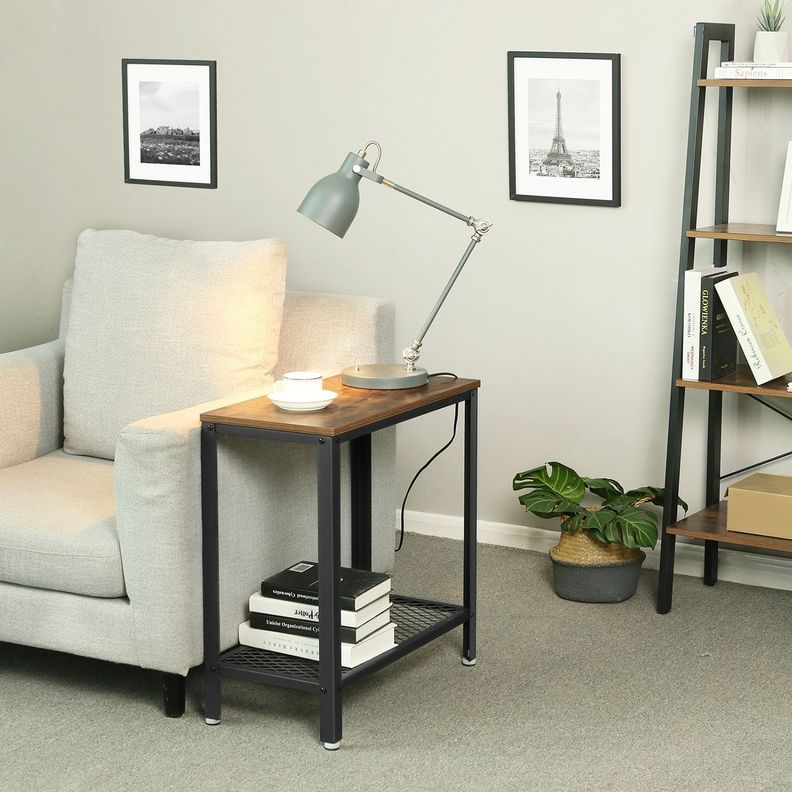 Mesa Lateral Premium Rectangular estilo Industrial-1