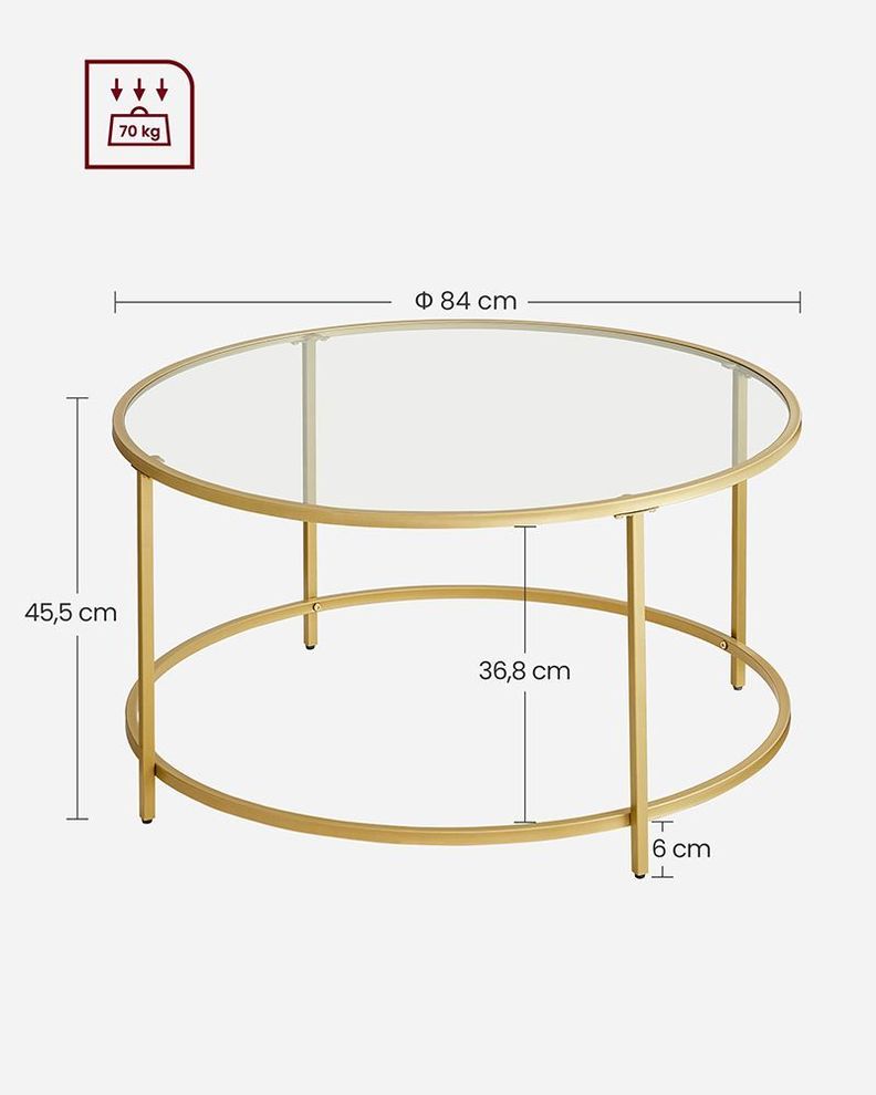 Mesa de centro vidrio Gold premium-4