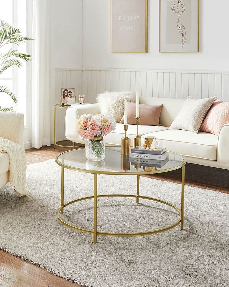 Mesa de centro vidrio Gold premium-1