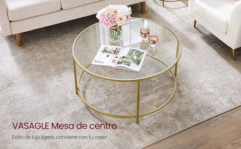 Mesa de centro vidrio Gold premium-5