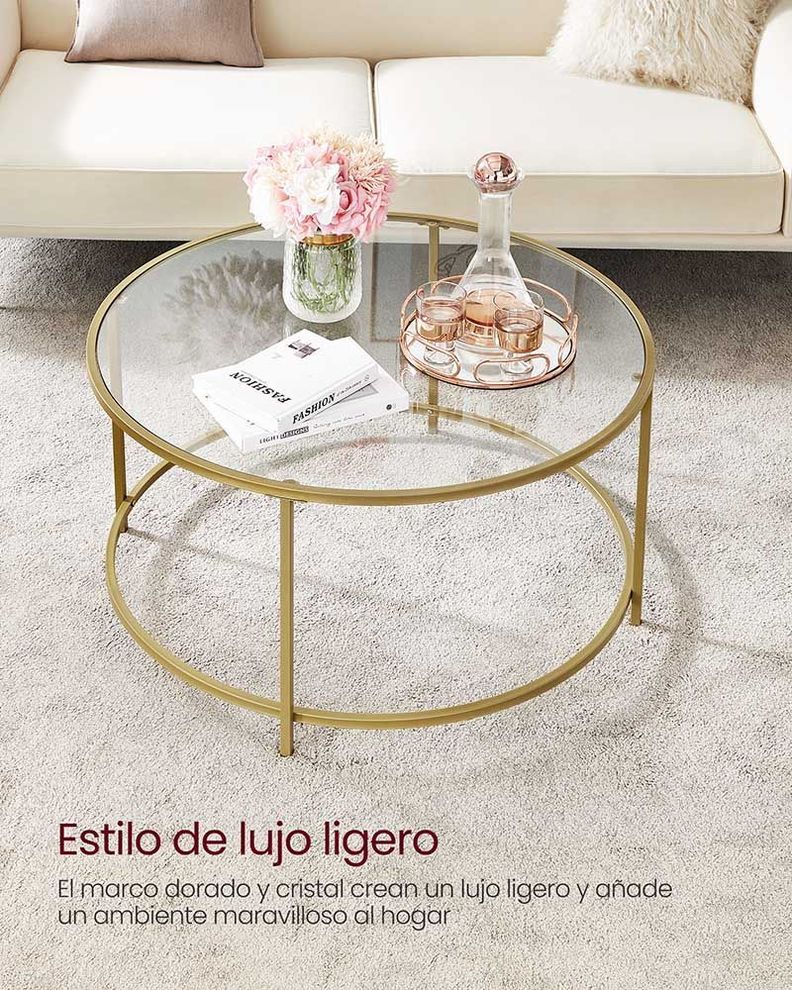 Mesa de centro vidrio Gold premium-2