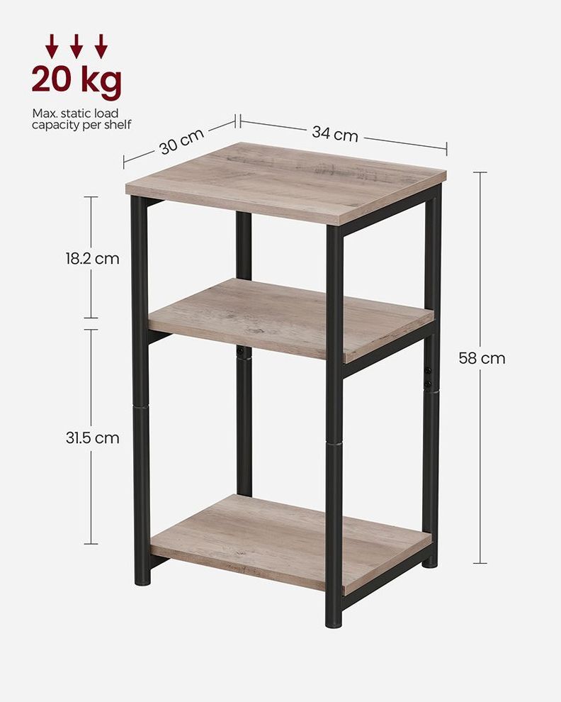 Mesa Lateral 3 Niveles Grey regulable-4