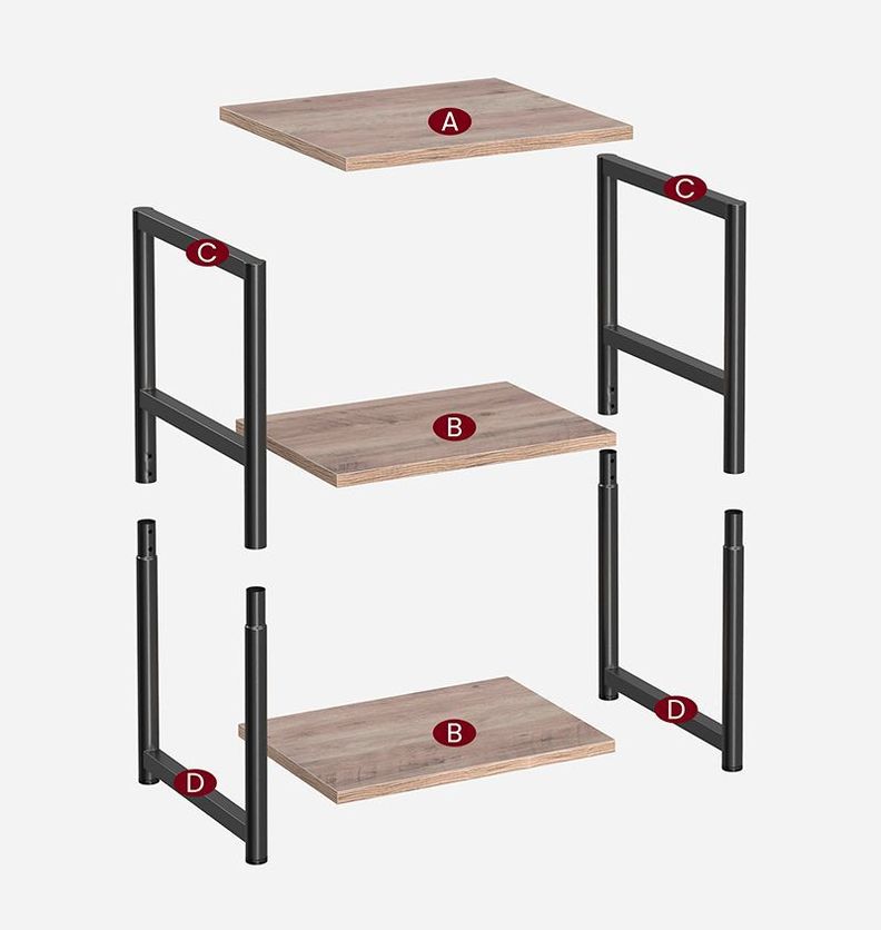 Mesa Lateral 3 Niveles Grey regulable-5