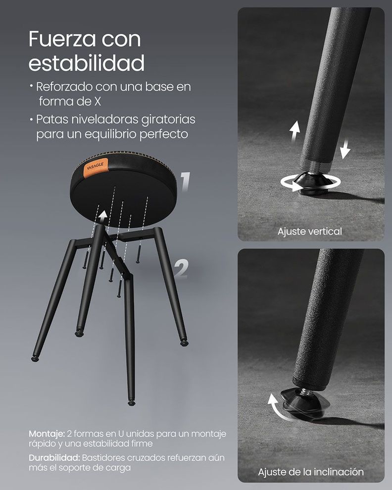 Set Asiento Ekho Cuero Negro piso-4