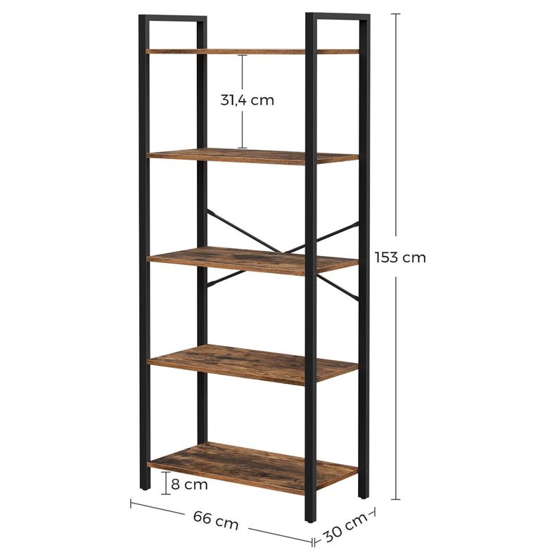 Estante Librero 5 niveles estilo Industrial-5