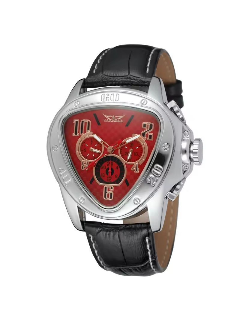 Reloj Automático Jaragar pulsera de cuero-0