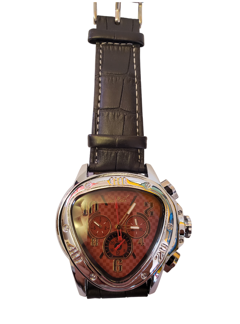 Reloj Automático Jaragar pulsera de cuero-2
