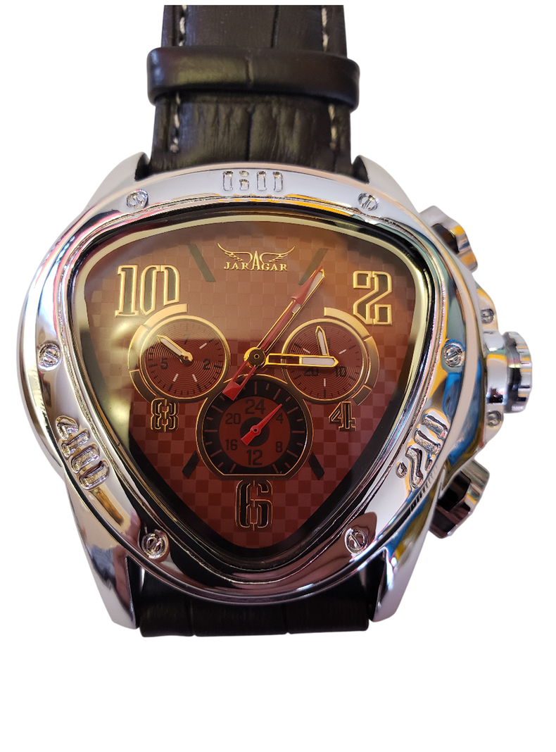 Reloj Automático Jaragar pulsera de cuero-3