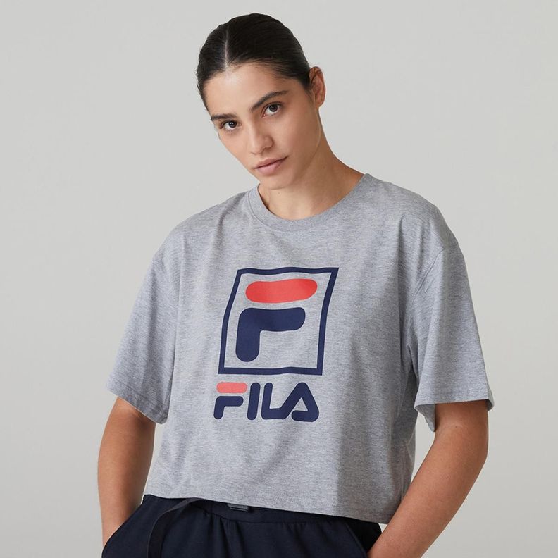 Polera Fila Stack New Mujer Gris