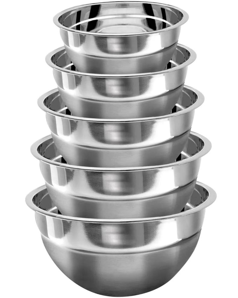 Pack 5 Bowl Pocillo Acero Inoxidable Reposteria Cocina Plateado