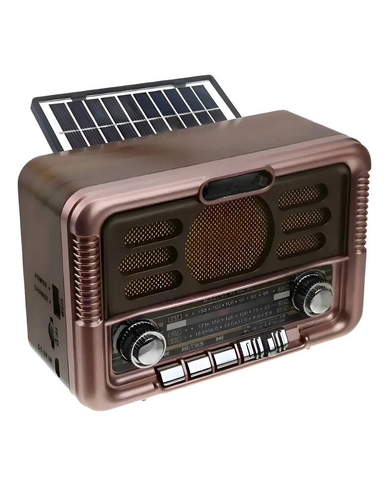 Radio Solar Con Batería Incorporada Bluetooth Mp3 Marron